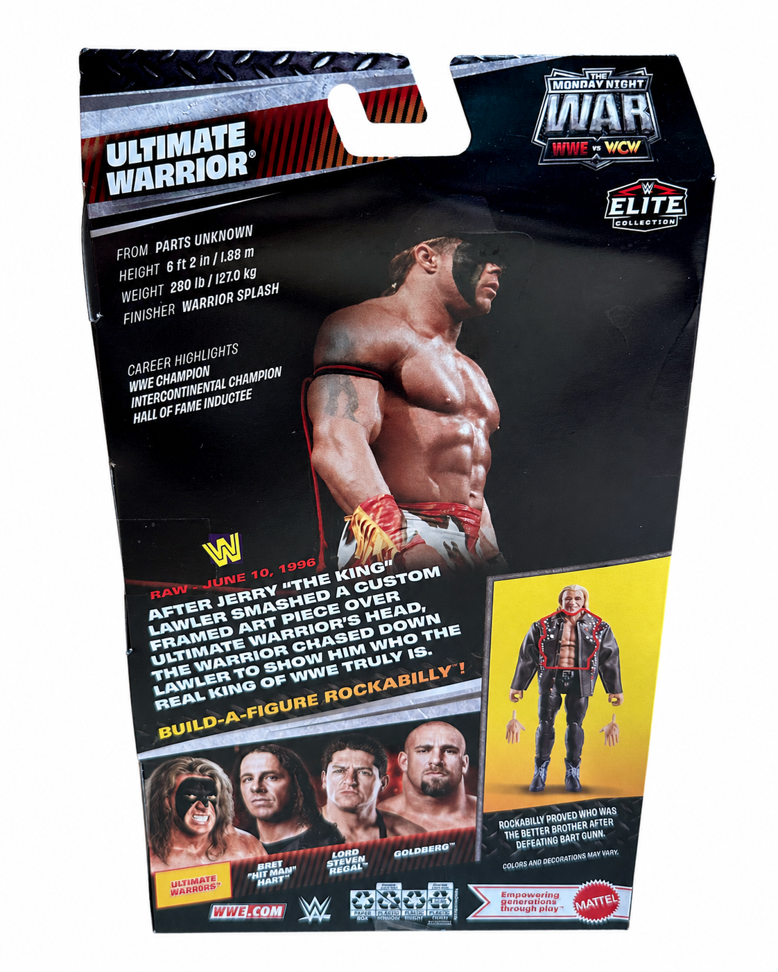 WWE Elite Monday Night War Series 12 ULTIMATE WARRIOR Action Figure w/ BAF