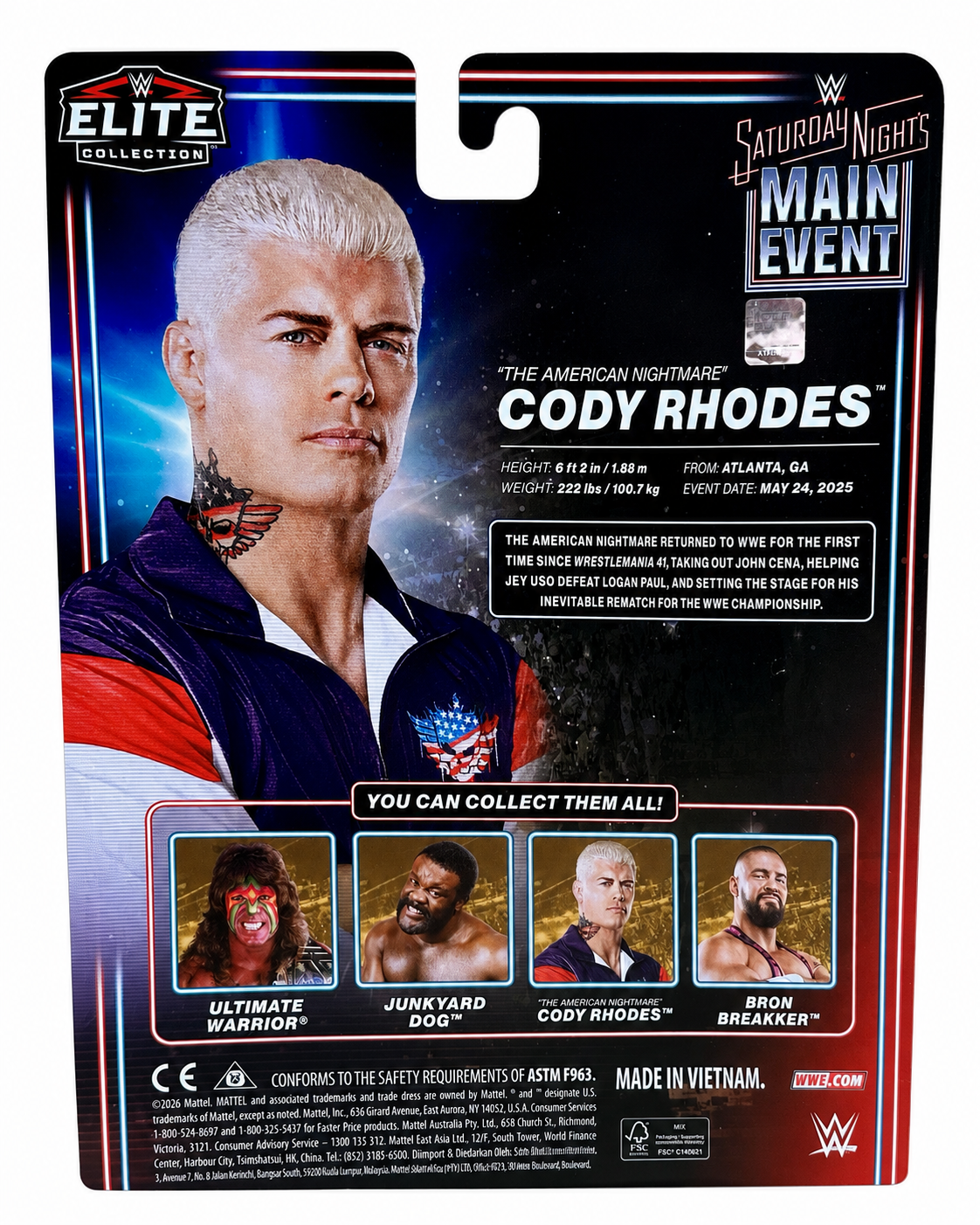 WWE Elite Saturday Nights Main Event (Series 2) CODY RHODES Action Figure