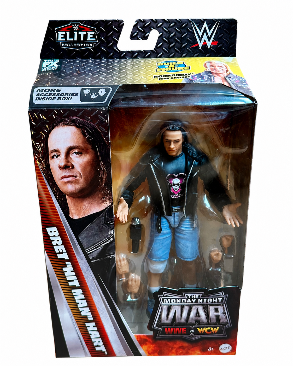 WWE Elite Monday Night War Series 12 BRET "THE HITMAN" HEART Action Figure w/ BAF