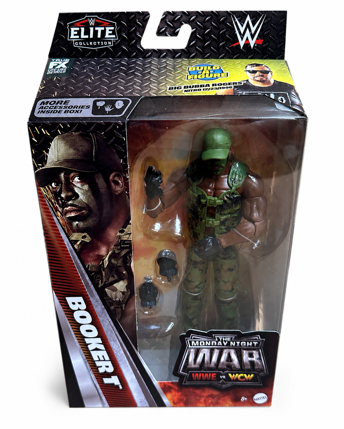 WWE Elite Monday Night War Series 9 BOOKER T G.I. BRO Camo Action Figure w/ BAF