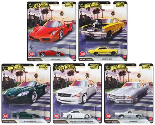 Hot Wheels 2026 Premium Boulevard #156-160 GJT68-958J Complete Set of 5