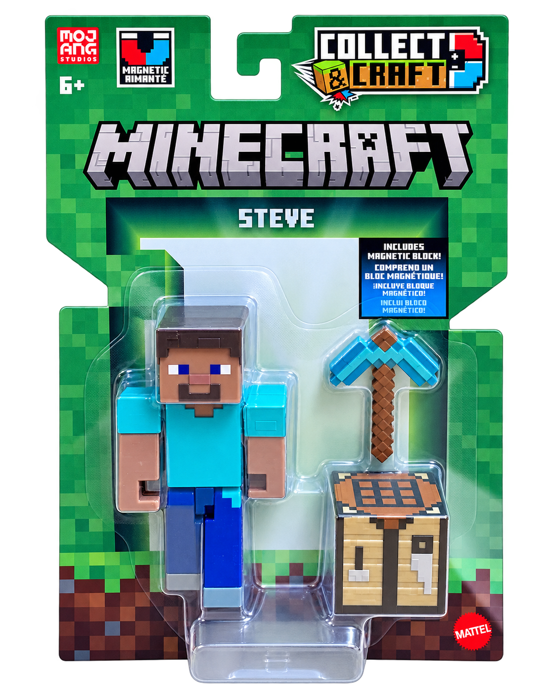 Mattel Minecraft 2026 Collect & Craft Steve 3.25-Inch Figure