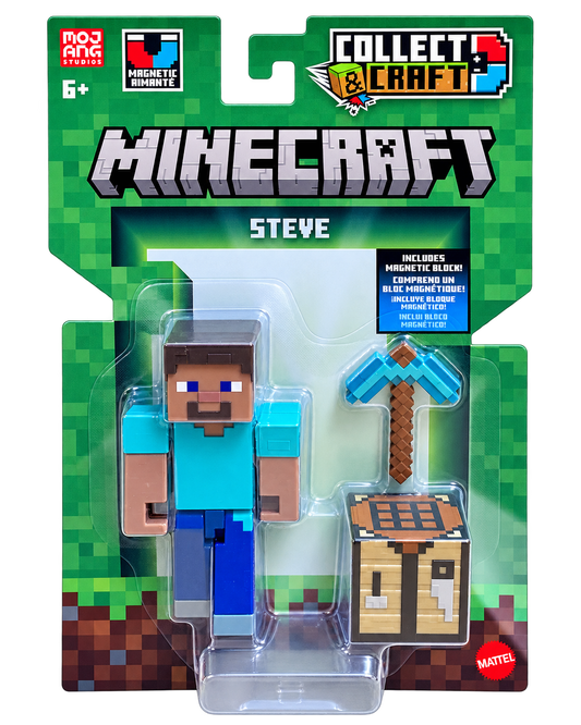 Mattel Minecraft 2026 Collect & Craft Steve 3.25-Inch Figure