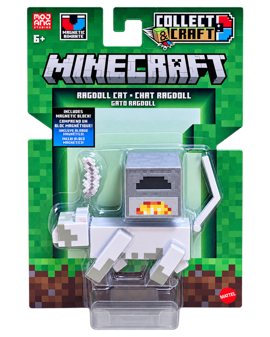 Mattel Minecraft 2026 Collect & Craft Ragdoll Cat 3.25-Inch Figure