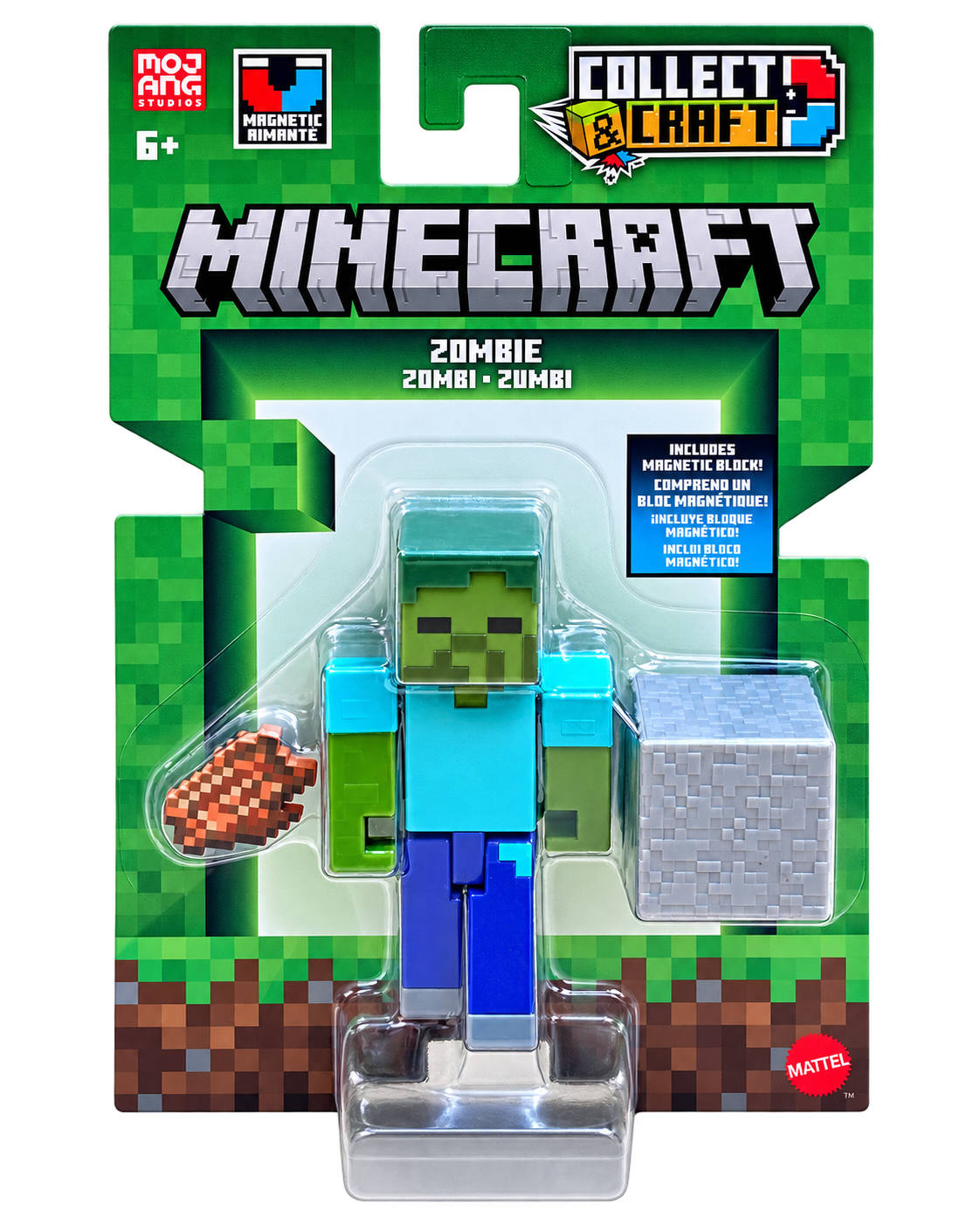 Mattel Minecraft 2026 Collect & Craft Zombie 3.25-Inch Figure