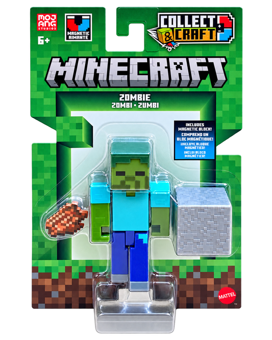 Mattel Minecraft 2026 Collect & Craft Zombie 3.25-Inch Figure