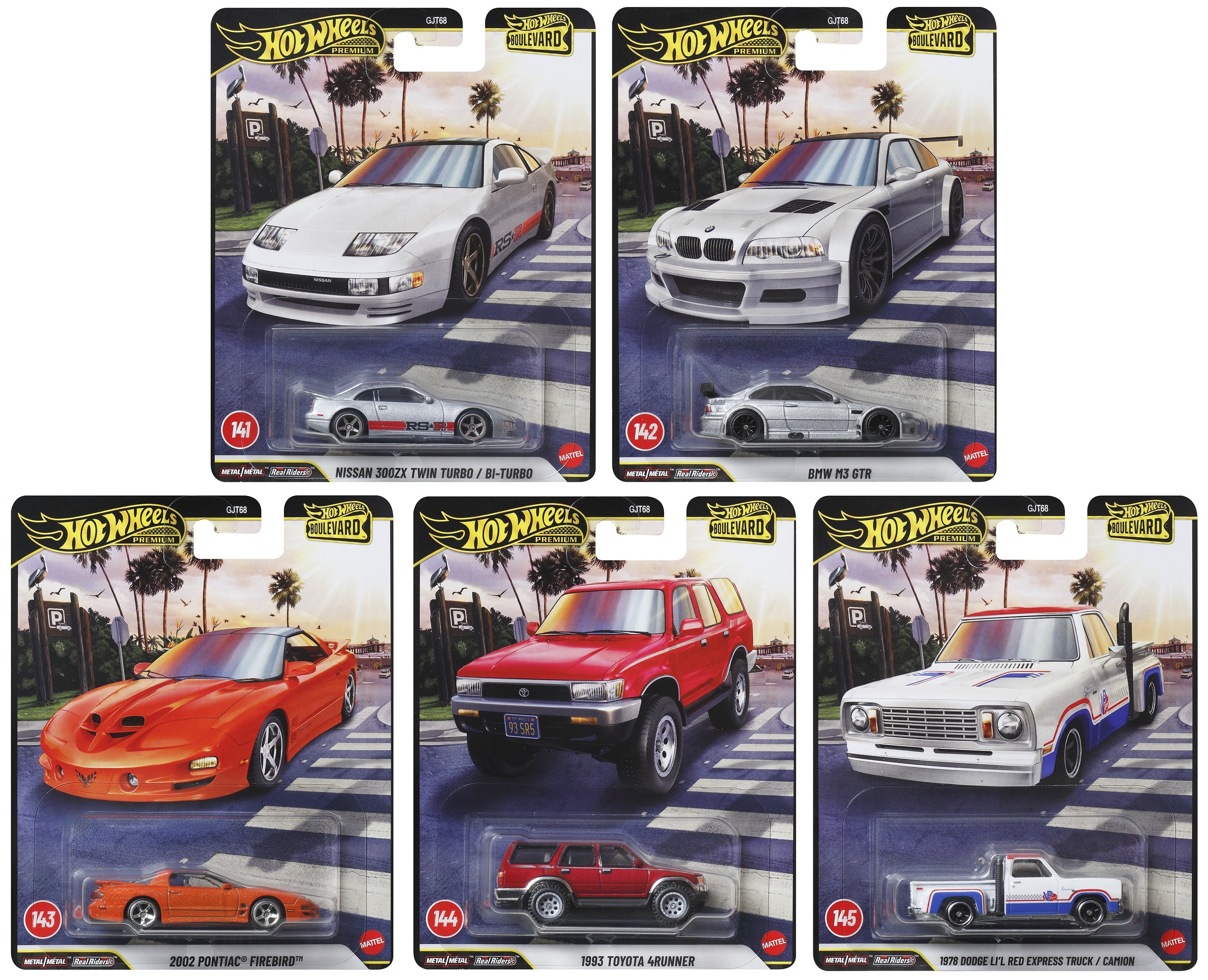 Hot Wheels 2026 Premium Boulevard #141-145 GJT68-958F Complete Set