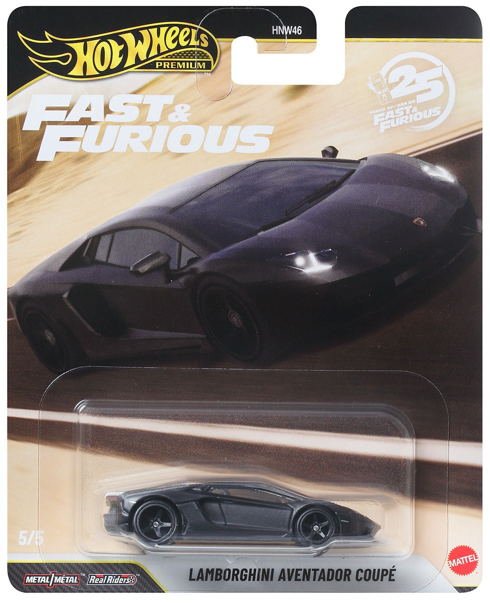 Hot Wheels 2026 Premium Fast & Furious 25th Anniversary Set of 5 Cars HNW46-956P