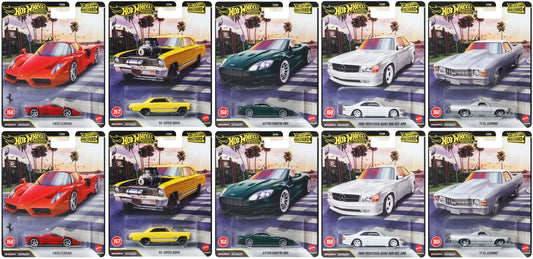 2026 Hot Wheels Boulevard 156-160 assortment showing two of each premium car